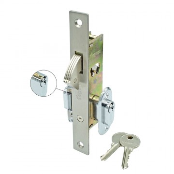Cerradura puerta corrediza aluminio sin llave color zinc Stanprof -  Ferretería Samir